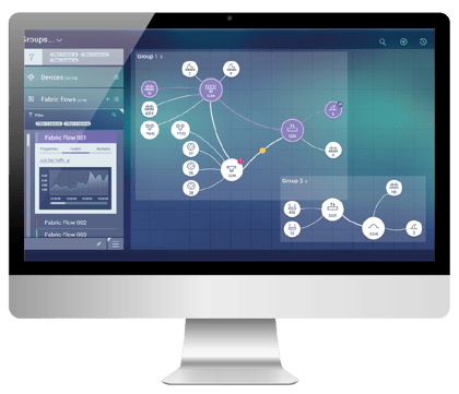 Computer showing view of network management software
