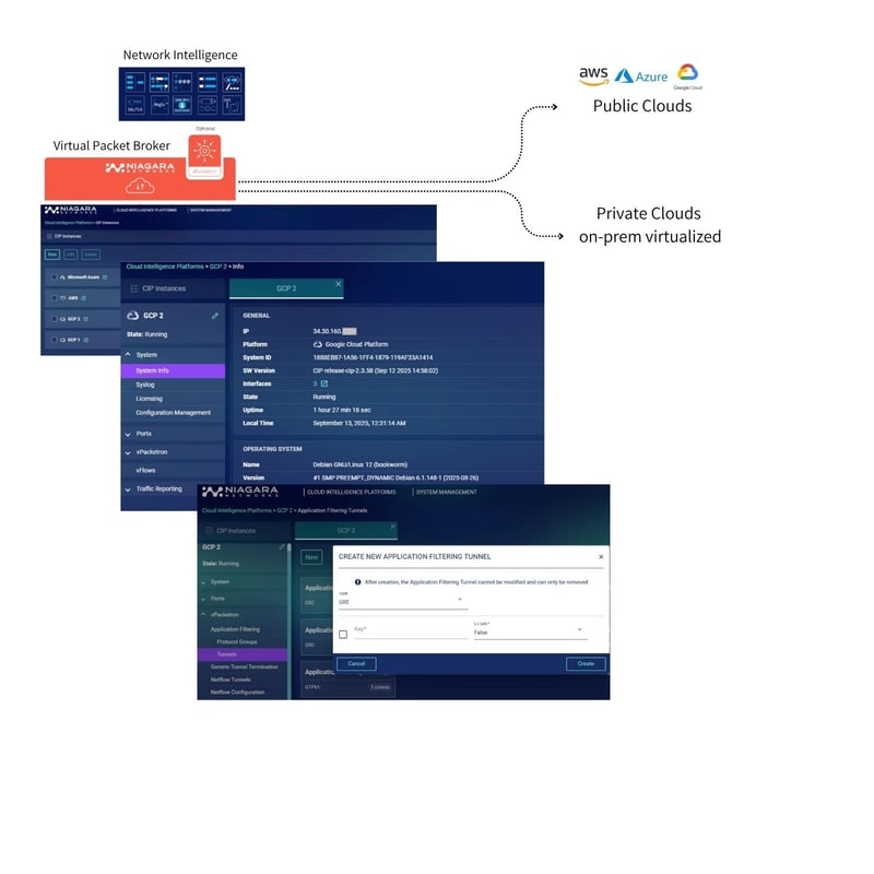 CIP diagram - enable packet intelligence in hybrid cloud 