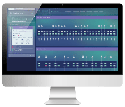 Computer showing the topology view for the network visibility software
